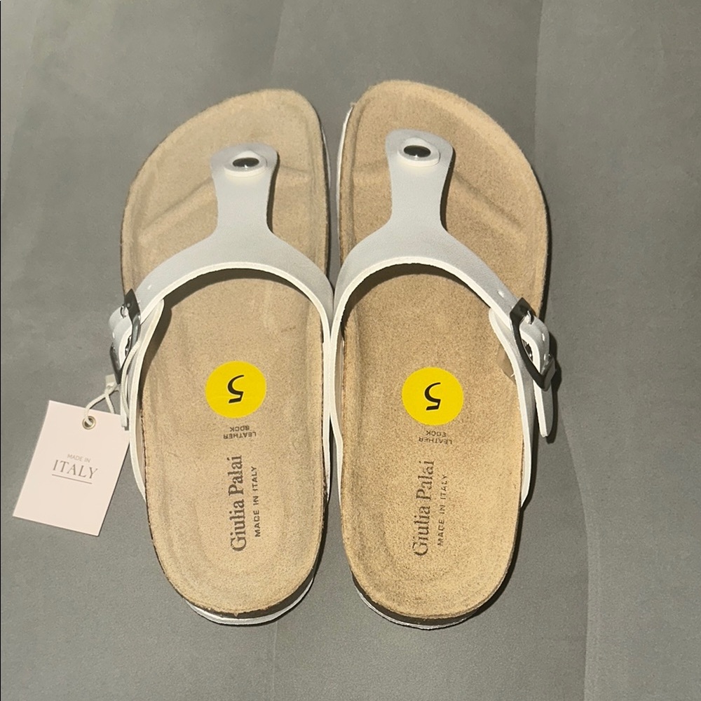 Kids White Adjustable Sandals